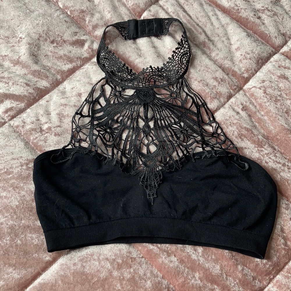 Bandeau bra with halter neck